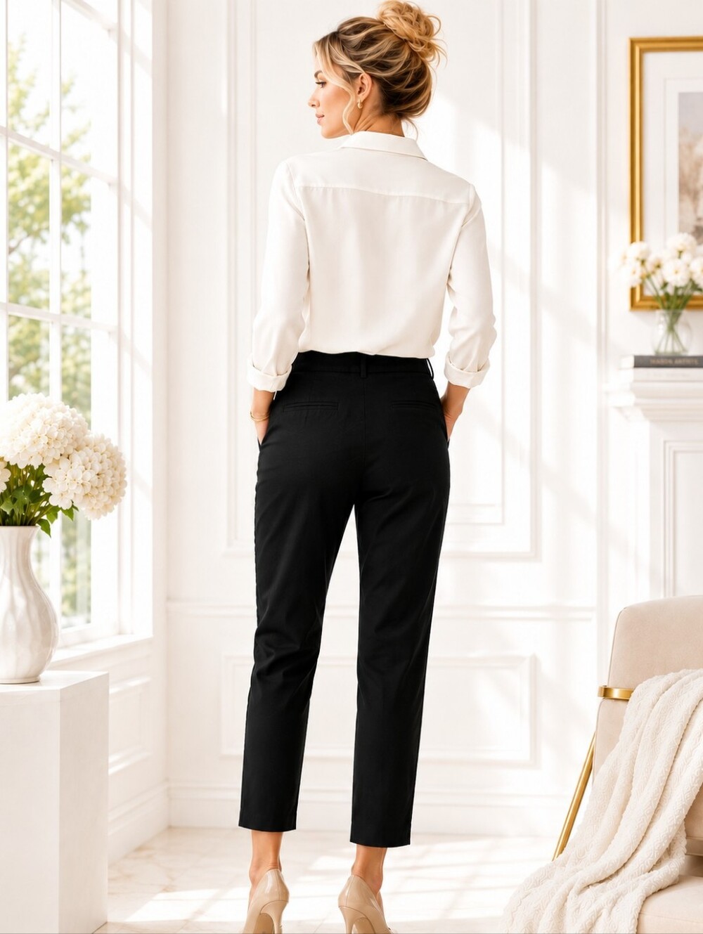 NWT Hilary Radley Pull On Black Ankle Pants Faux Fly XXL - Picture 2 of 11